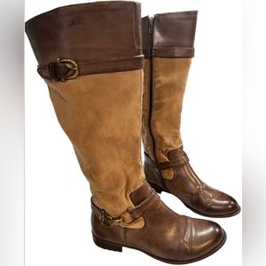 Mootsies Tootsies Knee High Two Toned Brown riding Boots size 7.5M